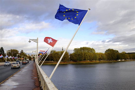 Le pont de l'Europe à Vichy. La ville accueille une conférence ministérielle européenne sur l'intégration les 3 et 4 novembre 2008.( Photo : AFP )