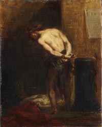 Eugène Delacroix (1798-1863) - <em>Christ à la colonne</em>, Huile sur toile 40,5 x 32,3© Musée des Beaux-Arts de Dijon, François Jay.