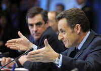 Dernière conférence de presse de Nicolas Sarkozy en tant que président de l'Union européenne.(Photo : Ezequiel Scagnetti/Reuters)