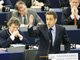 Le président français Nicolas Sarkozy (C) au Parlement européen de Strasbourg, le 16 décembre 2008.(Photo : Reuters)