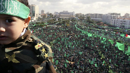 Marche pour le 21e anniversaire du Hamas à Gaza ce 14 décembre 2008.(Photo : Suhaib Salem/Reuters)