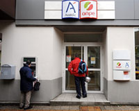 Entrée d'une agence de l'ANPE-Assedic (Agence nationale pour l'emploi-assurance chômage), en banlieue parisienne, le 31 octobre 2008.(Photo : AFP)