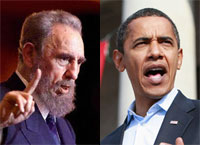 L'ancien dirigeant cubain Fidel Castro (à gauche) et le président élu américain Barack Obama.(Photos : AFP/Reuters, Montage : RFI)