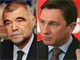 Le président croate, Stipe Mesic (g) et le Premier ministre slovène, Borut Pahor.(Photos : Wikipedia & flickr / montage : Rfi)
