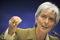 La ministre française des Finances, Christine Lagarde, lors d'une conférence de presse, à Bruxelles, le 2 décembre 2008.(Photo : AFP)