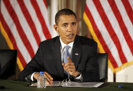 « <em>Nous ne nous contenterons pas de noyer le problème sous l'argent </em>», a déclaré Barack Obama le 6 décembre 2008 à Washington.(Photo: Reuters)