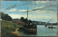 <em>Péniche sur la Seine</em>, Camille PISSARRO (1864).(DR)