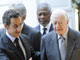 De gauche à droite : Nicolas Sarkozy, en compagnie de personnalités de <em>The Elders</em> : <em>les Anciens</em> dont Kofi Annan, Jimmy Carter et Gro Brundtland.( Photo : AFP )