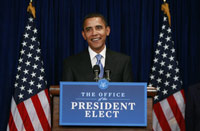 Conférence de presse de Barack Obama le 7 janvier 2009.(Photo : Jason Reed/Reuters)