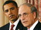 Le président américain, Barack Obama, et George Mitchell.(Photo : Kevin Lamarque/Reuters)