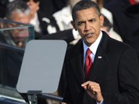 Barack Obama prononce son discours inaugural au Capitole, le 20 janvier 2009.( Photo : Chip Somodevilla /AFP )