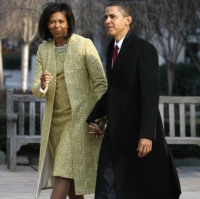 Barack Obama et son épouse Michelle se sont rendus à l'office de l'église épiscopalienne de St John au matin de la journée d'investiture.(Photo : Reuters)