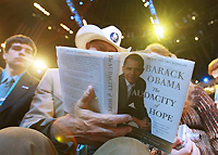 Denver. 26 août 2008. Séance de rattrapage à la Convention démocrate.© Spencerr Platt/AFP