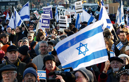 Manifestation en faveur d'Israël à Berlin, le 11 janvier 2009.(Photo : Reuters)