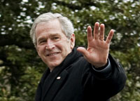 Le président des Etats-Unis, George W. Bush, rentre du Camp David à la Maison Blanche, le 18 janvier 2009.(Photo : Reuters)