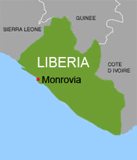 Le Libéria et les pays voisins.(Carte : RFI)