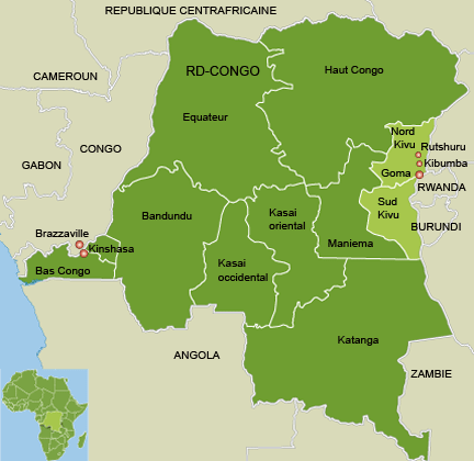 RD-Congo.(Carte : RFI)