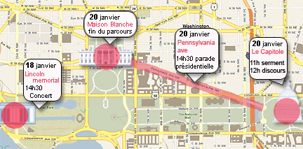 Pour se promener sur le <em>Mall</em> cliquer&gt; <a href="http://www.dcpages.com/Tourism/Maps/Washington_DC_Map/" target="_blank">ici</a>