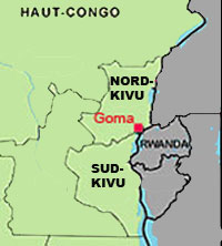 6&nbsp;000 peut-être 7&nbsp;000 militaires rwandais sont entrés dans la province du Nord-Kivu en moins de trois jours.(Carte : RFI)