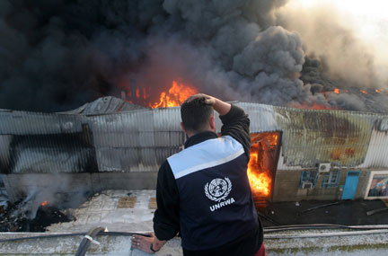 Un complexe de l'Onu a été détruit par un bombardement à Gaza, le 15 janvier 2009.(Photo : Reuters)