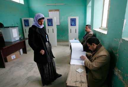 Des millions d'Irakiens ont élu sous haute surveillance leurs Conseils provinciaux, le 31 janvier 2009.(Photo: Reuters)