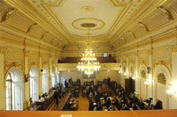 Vue générale intérieure du Parlement tchèque.(Photo : Michal Cizek/AFP)