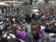 Manifestation dans le calme ce 9 février 2009 dans l'avenue principale d'Antananarivo.(Photo : Walter Astrada/AFP)