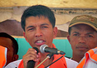 Le maire déchu de la capitale malgache Andry Rajoelina, le 31 janvier 2009.( Photo : Reuters )