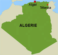 Tébessa, Algérie.(Carte : RFI)