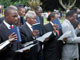 Les nouveaux ministres du gouvernement d'union ont prêté serment devant le chef de l'Etat lors d'une cérémonie officielle dans les jardins de la présidence, le 13 février 2009.(Photo: Reuters)