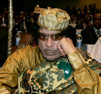 Mouammar Kadhafi lors du dernier sommet de l'Union Africaine en février 2009 à Addis-Abeba en Ethiopie.(Photo : Reuters)