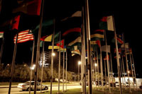 Les drapeaux des pays de l'Union africaine flottent à Addis-Abeba.(Photo : AFP)