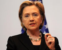 Le 6 mars 2009, lors de son discours devant l'Union européenne, la secrétaire d'Etat américaine, Hillary Clinton, a invité l'Iran à participer à une conférence internationale sur l'Afghanistan.(Photo : Dominique Faget/AFP)