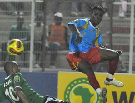 Le Congolais Trésor Mputu Mabi lors du match face à la Libye.(Photo: AFP)