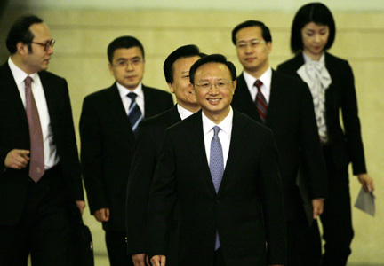 Le ministre chinois des Affaires étrangères, Yang Jiechi à Pékin, le 7 mars 2009. (Photo : Reuters)