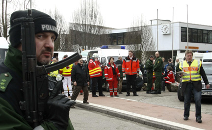 La fusillade a eu lieu au collège de Winnenden, au sud-ouest de l’Allemagne, le 11 mars 2009. (Photo : Reuters)