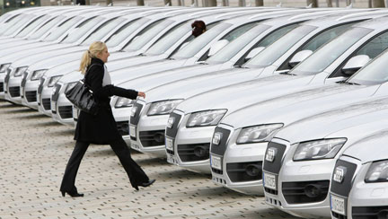 Devant le siège de la société Audi à Ingolstadt, le 10 mars 2009.( Photo : Reuters )