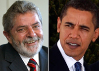 Le président brésilien&nbsp;Lula&nbsp;(g) et le président américain Barack Obama.(Photo : AFP/Reuters - Montage RFI)