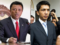 Le président malgache Marc Ravalomanana (g) et Andry Rajoelina, opposant au gouvernement (d).(Photos : AFP & flickr)