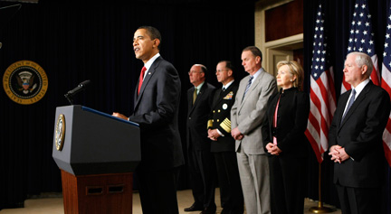 Le président américain Barack Obama annonce à Washington sa nouvelle stratégie pour l'Afghanistan et le Pakistan, le 27 mars 2009.(Photo : Reuters)