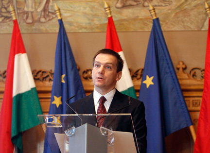 Le Premier ministre désigné Gordon Bajnai, à Budapest, le 30 mars 2009.(Photo : Reuters)
