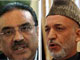 Le président pakistanais Asif Ali Zardari (g) et son homologue afghan Hamid Karzaï.(Photos : AFP/Reuters)