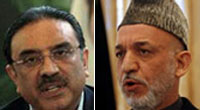 Le président pakistanais Asif Ali Zardari (g) et son homologue afghan Hamid Karzaï.(Photos : AFP/Reuters)