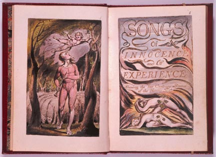 Les Chants d’Innocence
Frontispice et page de titre - 1789
eau-forte en relief et aquarelle
144 x 204 mm© The Wormsley Library, Grande Bretagne