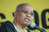 Le président sud-africain Jacob Zuma annonce une série de mesures pour relancer l’économie.(Photo : V. Hirsch/RFI)