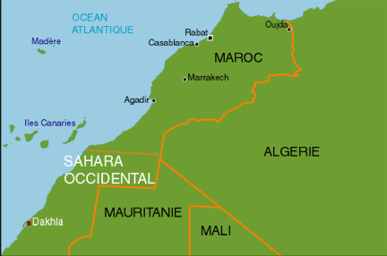 Le Sahara Occidental.(Carte : S. Borelva / RFI)