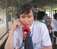 Maître François Roux, avocat français de Duch, le 31 mars 2009, à Phnom Penh.(Photo : Stéphane Lagarde/RFI)