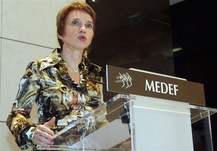 Laurence Parisot présidente du Medef, le 24 mars 2009.( Photo : AFP )
