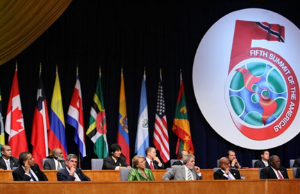 Les 34 chefs d'Etat et de gouvernement, réunis à Trinité-et-Tobago, vont clore ce dimanche le 5<sup>e</sup> sommet des Amériques.(Photo : AFP)