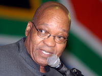 Le président de l'ANC, Jacob Zuma, lors d'un discours dans une église de la ville de Phoenix (province de Mpumalanga), le 14 avril 2009.(Photo : Reuters)